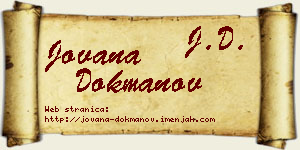 Jovana Dokmanov vizit kartica